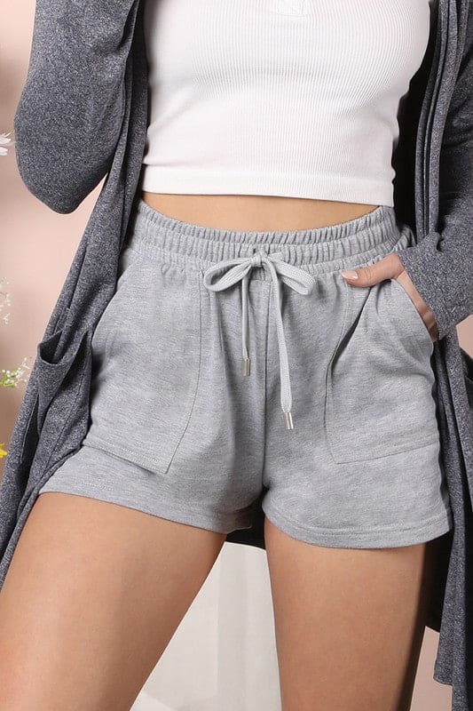 Pocket Detailed French Terry Shorts with Side Slit - LEGDAY EVERYDAY