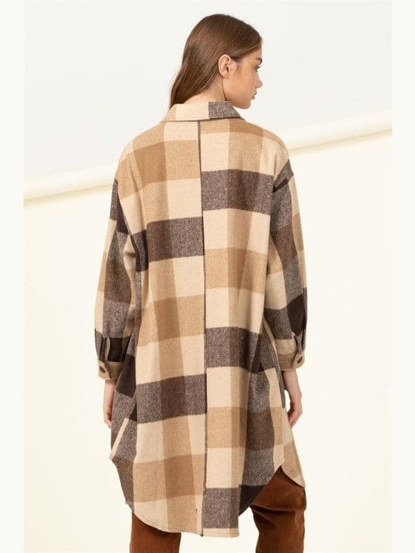 Trendy Throwback Checkered Shacket - LEGDAY EVERYDAY