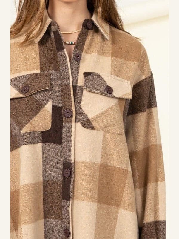 Trendy Throwback Checkered Shacket - LEGDAY EVERYDAY