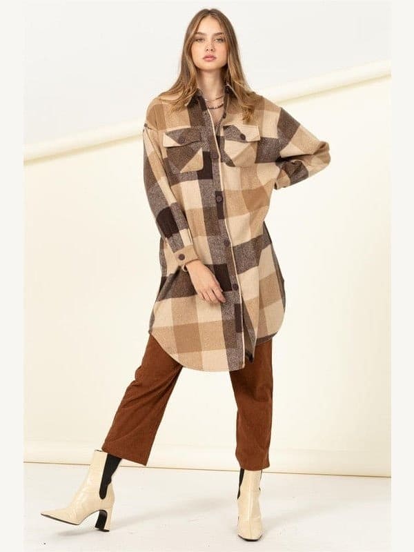 Trendy Throwback Checkered Shacket - LEGDAY EVERYDAY