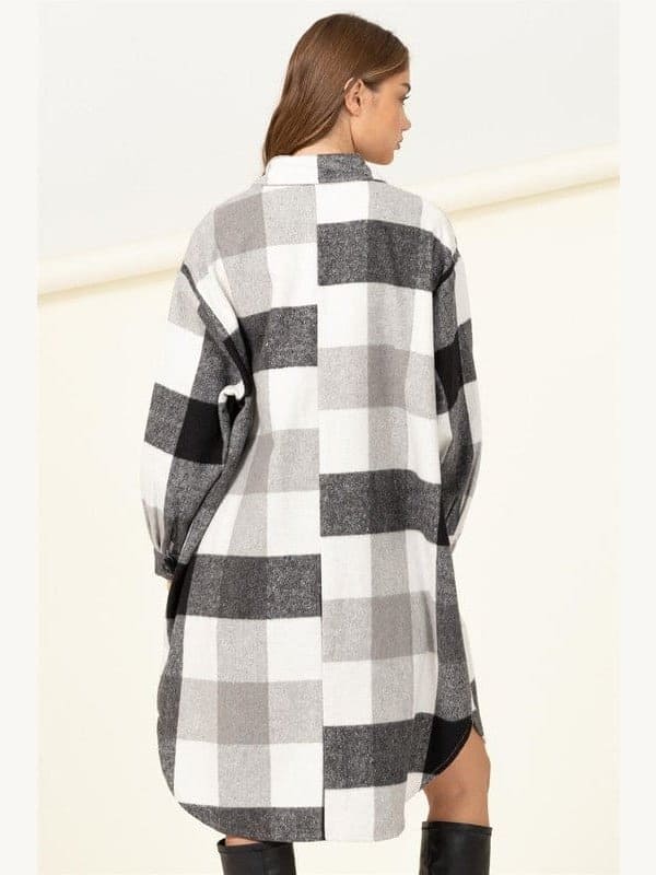 Trendy Throwback Checkered Shacket - LEGDAY EVERYDAY