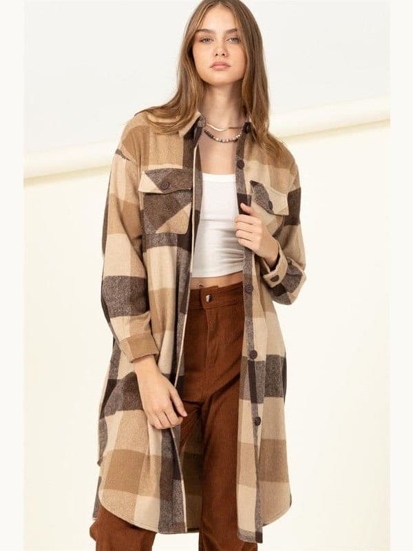 Trendy Throwback Checkered Shacket - LEGDAY EVERYDAY