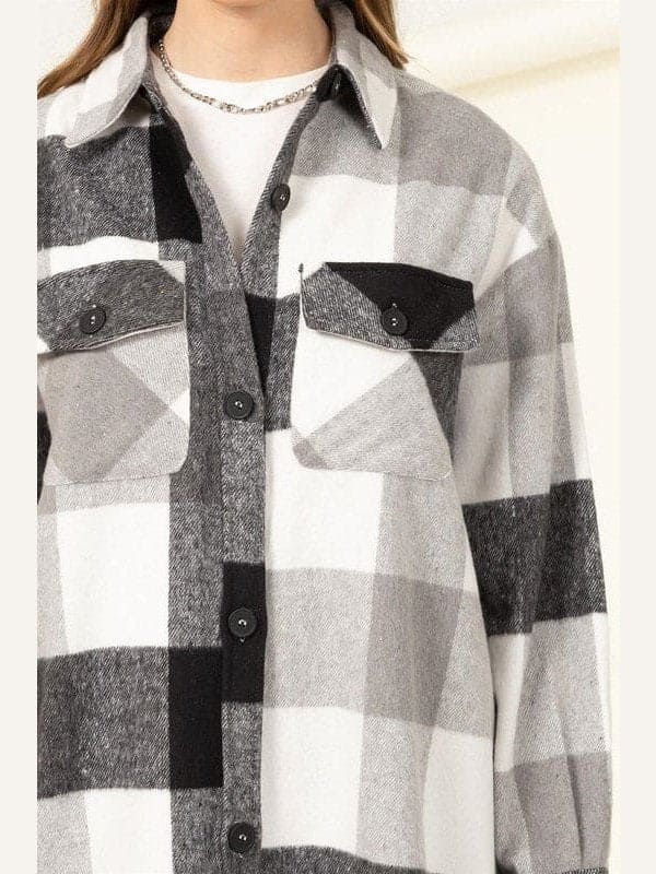 Trendy Throwback Checkered Shacket - LEGDAY EVERYDAY
