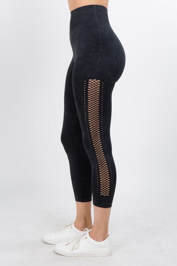 Vintage Side Mesh Capri Leggings - LEGDAY EVERYDAY
