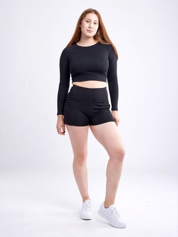 High - Waisted Athletic Shorts with Side Pockets - LEGDAY EVERYDAY