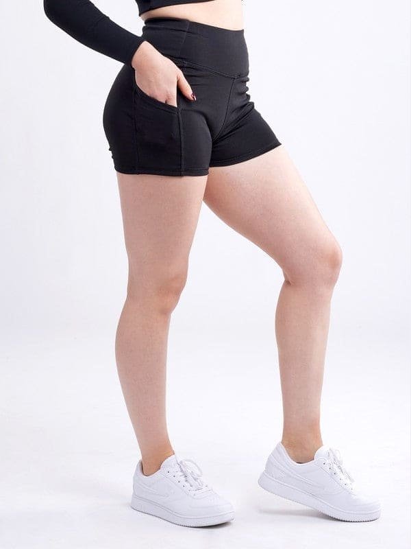High - Waisted Athletic Shorts with Side Pockets - LEGDAY EVERYDAY