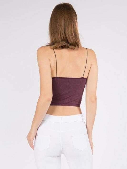 Lady's Acid Wash Seamless Crop Cami - LEGDAY EVERYDAY