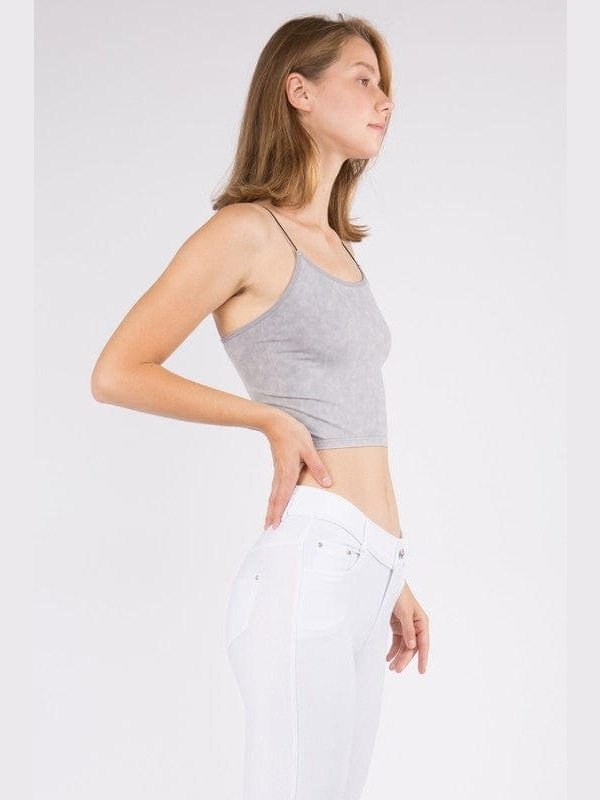 Lady's Acid Wash Seamless Crop Cami - LEGDAY EVERYDAY
