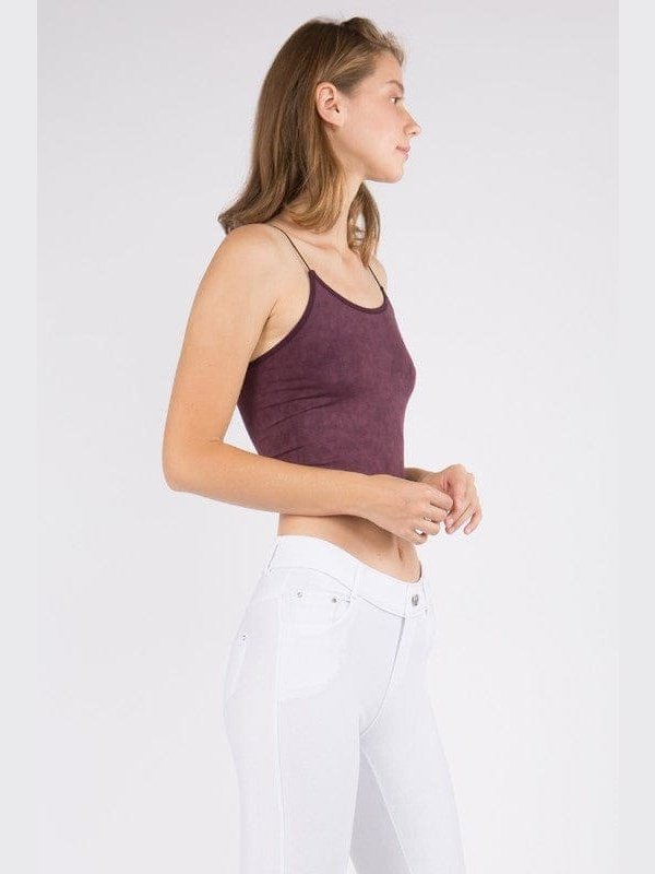 Lady's Acid Wash Seamless Crop Cami - LEGDAY EVERYDAY