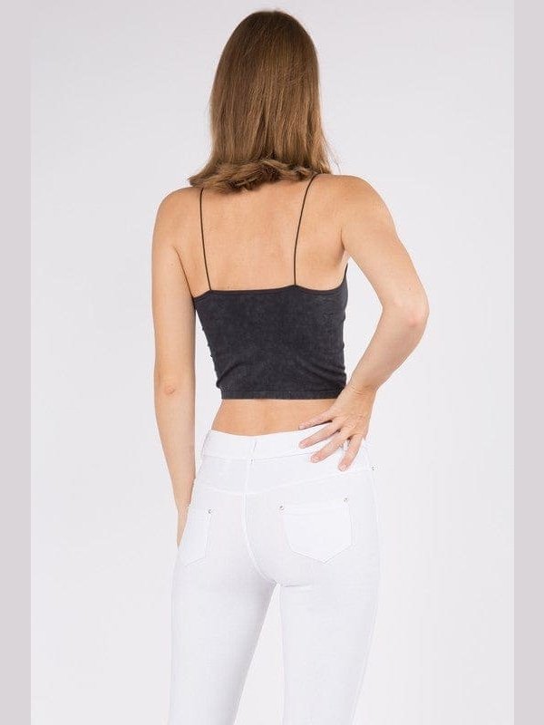 Lady's Acid Wash Seamless Crop Cami - LEGDAY EVERYDAY