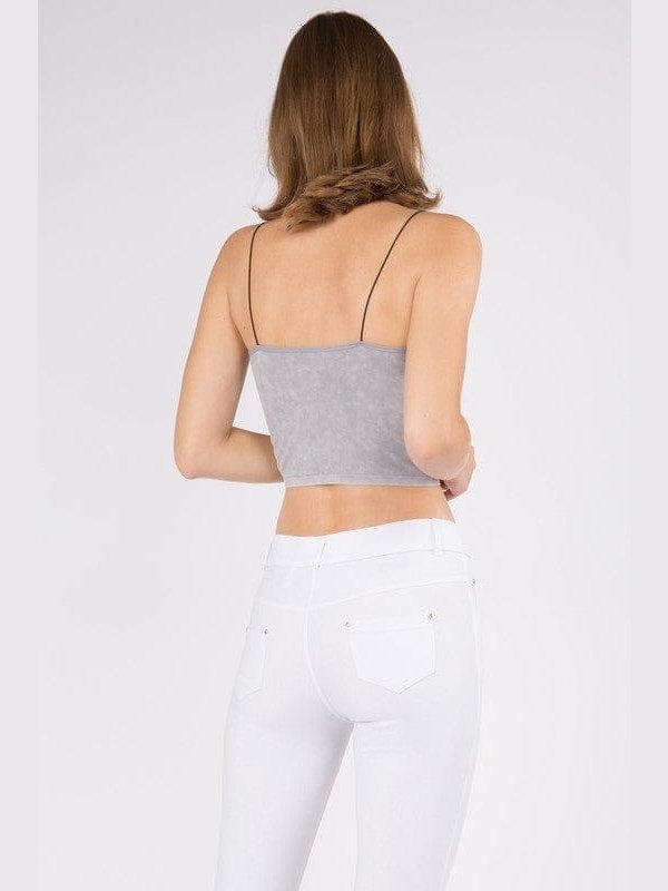 Lady's Acid Wash Seamless Crop Cami - LEGDAY EVERYDAY
