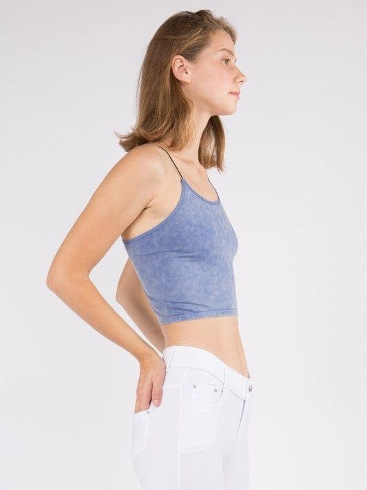 Lady's Acid Wash Seamless Crop Cami - LEGDAY EVERYDAY