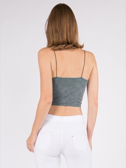 Lady's Acid Wash Seamless Crop Cami - LEGDAY EVERYDAY