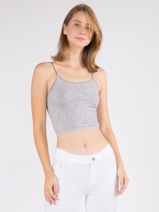 Lady's Acid Wash Seamless Crop Cami - LEGDAY EVERYDAY