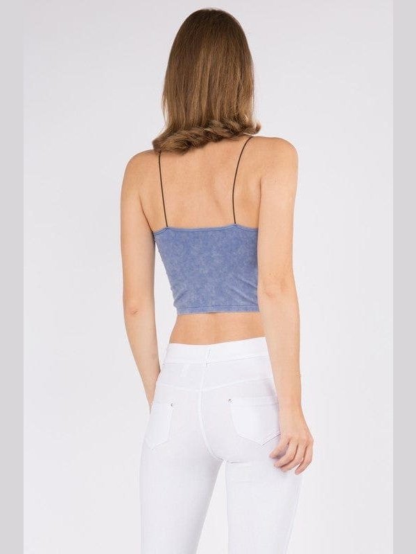 Lady's Acid Wash Seamless Crop Cami - LEGDAY EVERYDAY