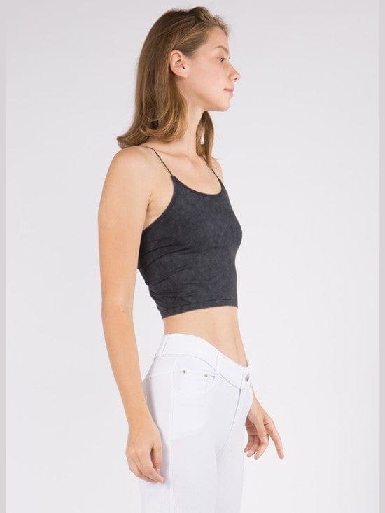 Lady's Acid Wash Seamless Crop Cami - LEGDAY EVERYDAY