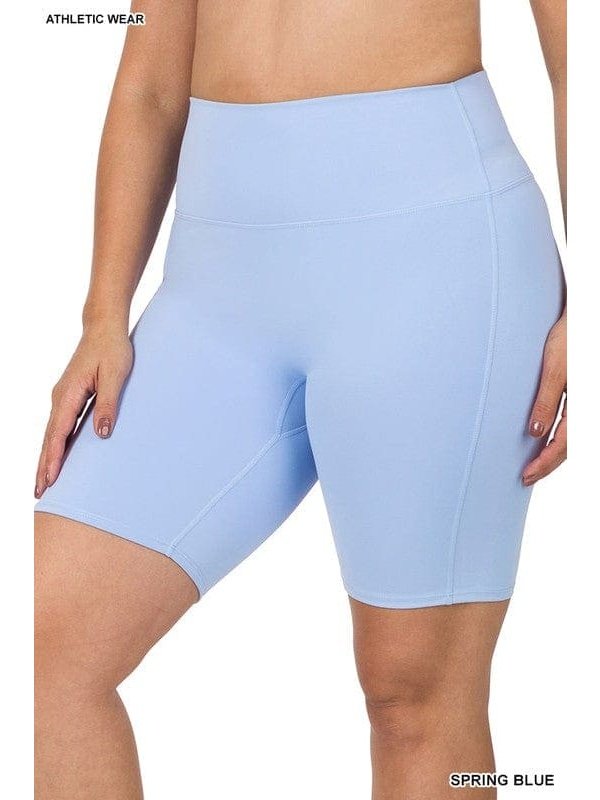 PLUS ATHLETIC HIGH RISE BIKER SHORTS - LEGDAY EVERYDAY