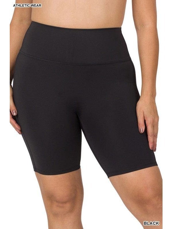 PLUS ATHLETIC HIGH RISE BIKER SHORTS - LEGDAY EVERYDAY