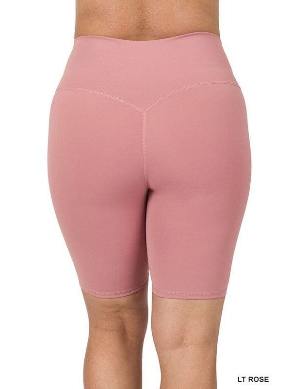 PLUS ATHLETIC HIGH RISE BIKER SHORTS - LEGDAY EVERYDAY