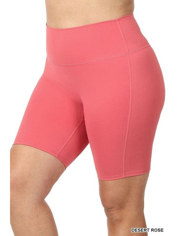PLUS ATHLETIC HIGH RISE BIKER SHORTS - LEGDAY EVERYDAY