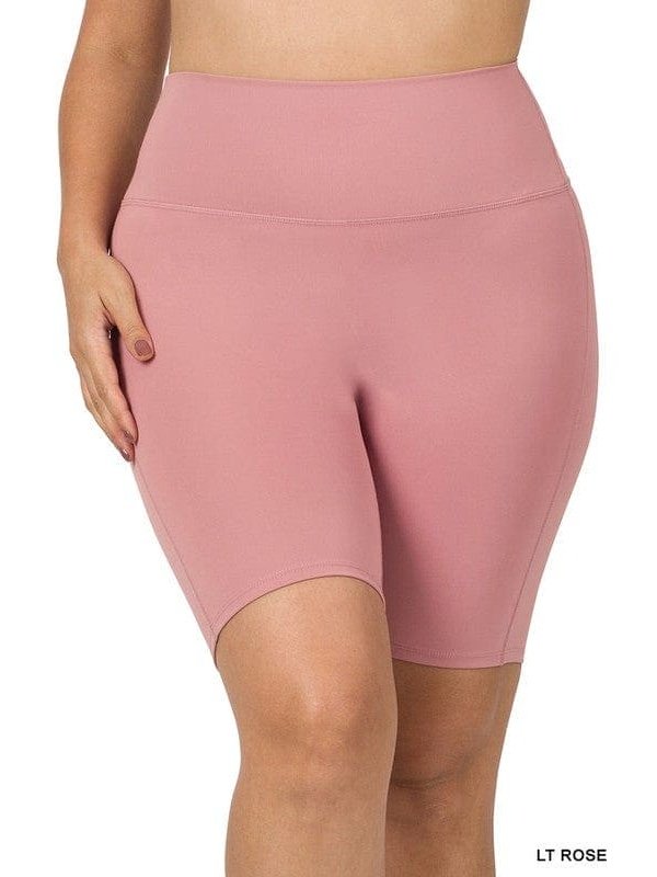 PLUS ATHLETIC HIGH RISE BIKER SHORTS - LEGDAY EVERYDAY