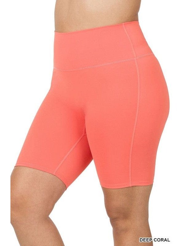 PLUS ATHLETIC HIGH RISE BIKER SHORTS - LEGDAY EVERYDAY