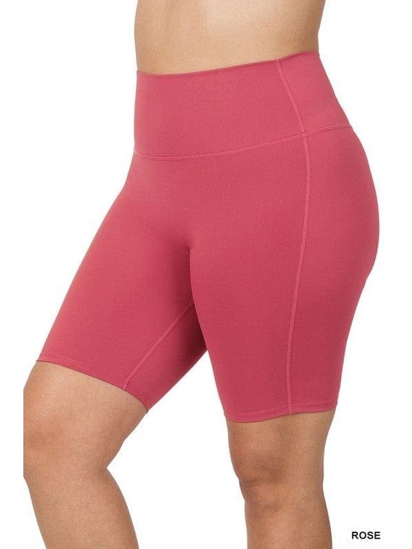 PLUS ATHLETIC HIGH RISE BIKER SHORTS - LEGDAY EVERYDAY