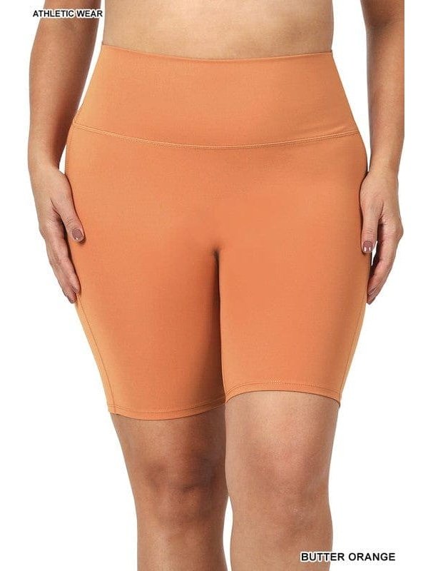 PLUS ATHLETIC HIGH RISE BIKER SHORTS - LEGDAY EVERYDAY