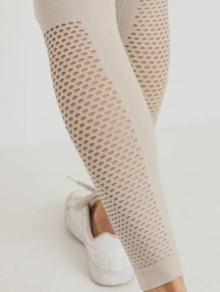 Ribbed and Perforated Seamless Highwaist Leggings - LEGDAY EVERYDAY